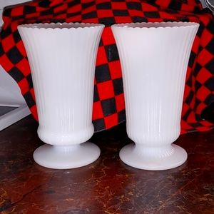 Vintage milk glass vase